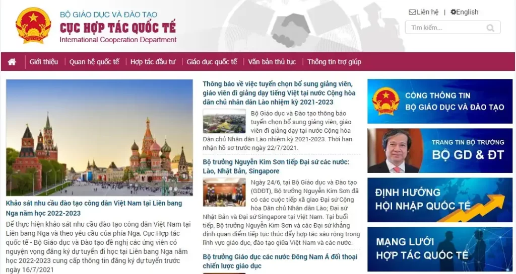 Cục Hợp tác quốc tế khảo sát nhu cầu học bổng Hiệp định 2022 1 website cuc hop tac quoc te