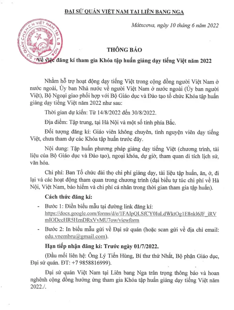 dsq thong bao dang ky tap huan giang day tieng viet nam 2022