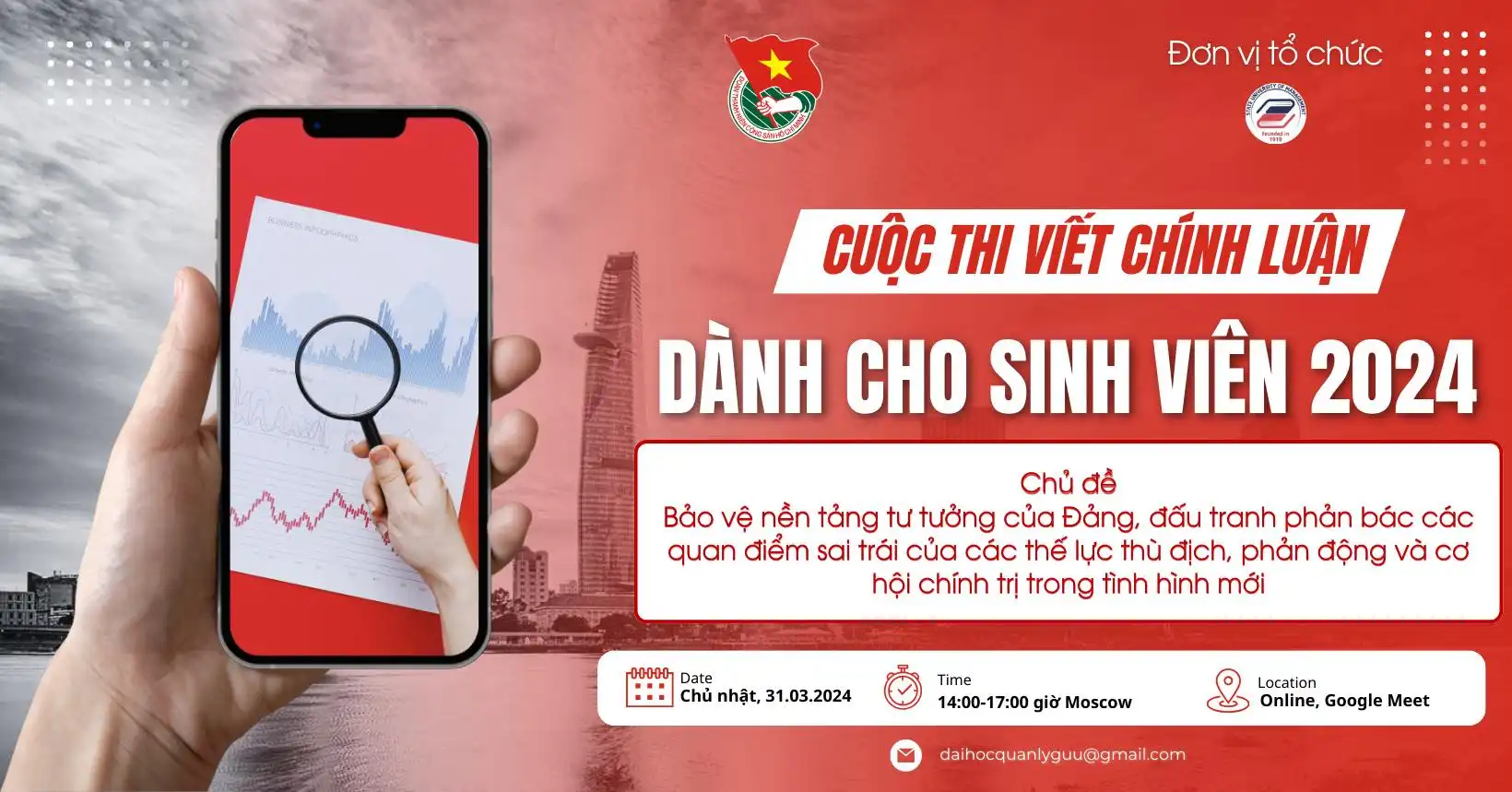 sinh vien guu to chuc cuoc thi viet chinh luan cho doan vien thanh nien
