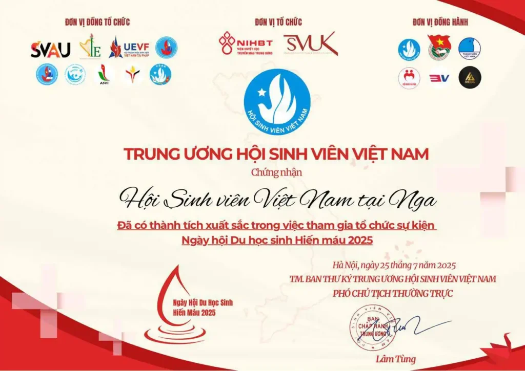 Hội Sinh viên Việt Nam tại Nga được vinh danh qua hoạt động cộng đồng 1 hoi sinh vien viet nam tai nga duoc vinh danh qua hoat dong cong dong