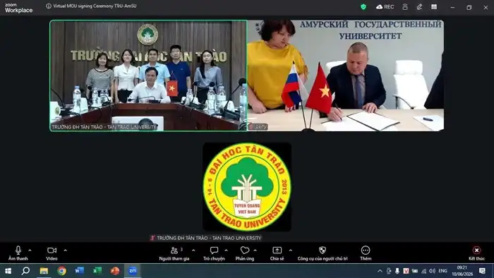 Trường Đại học Tân Trào và Đại học Quốc gia Amur ký kết hợp tác 2 truong dai hoc tan trao va dai hoc quoc gia amur ky ket hop tac 1