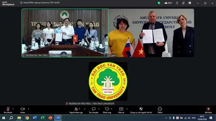 Trường Đại học Tân Trào và Đại học Quốc gia Amur ký kết hợp tác 1 truong dai hoc tan trao va dai hoc quoc gia amur ky ket hop tac 2